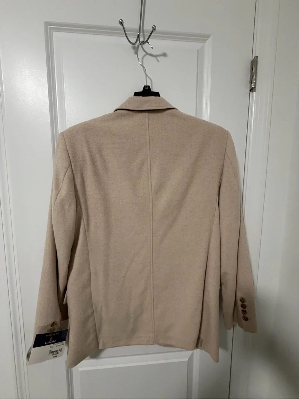Stafford Regular Fit Taupe Blazer Jacket Medium Wool Blend Classic NWT